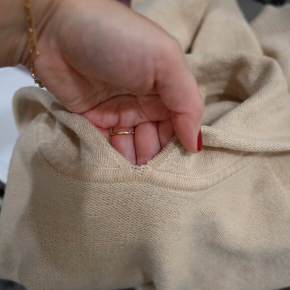 Sheep Inc 100% Merino Wool Neutral Knit Hoodie Size XS - Picture 8 of 10